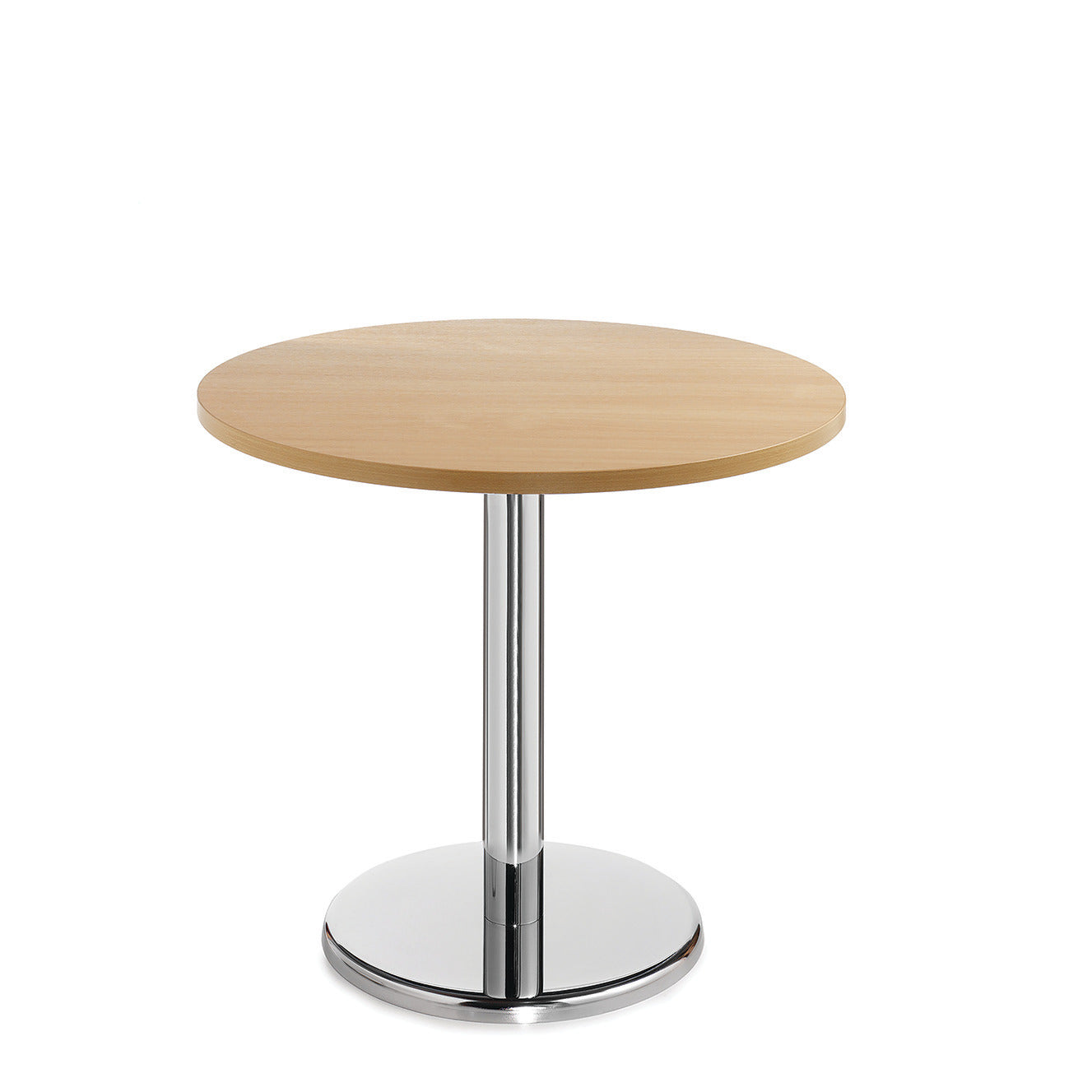 Chrome Table 800 Dia H725Mm Oak