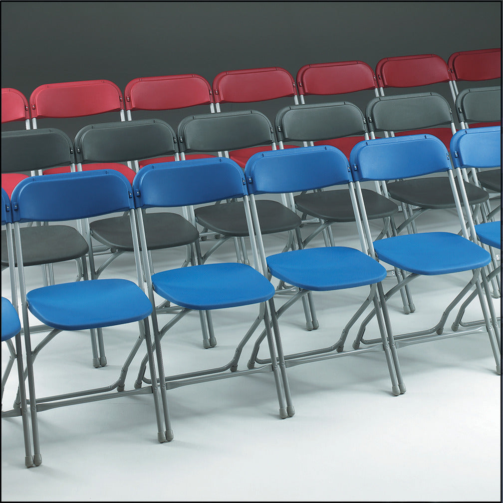 2200 Fold Chr Set8 Blue - Grey Frame