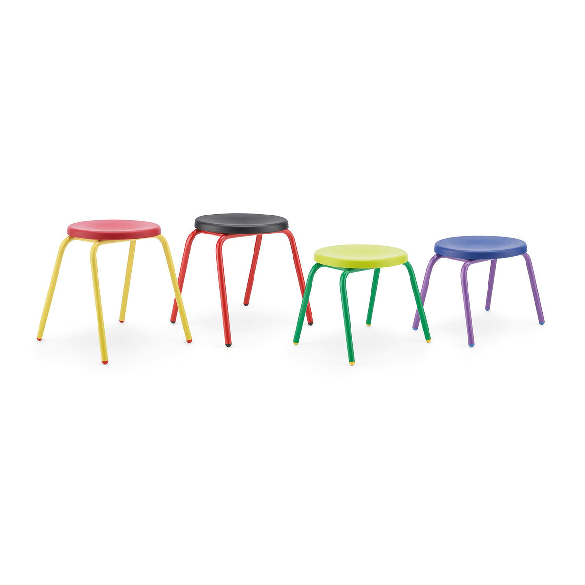 Round Stool 260Mm H Blue Top-Purp Fr