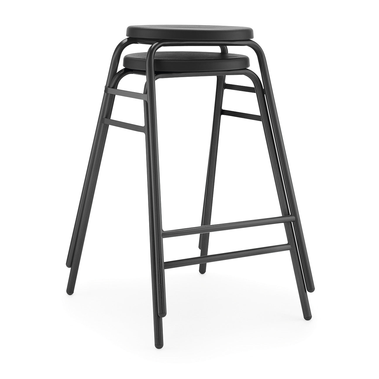 Round Stool Blk Fr 525Mm H Blue