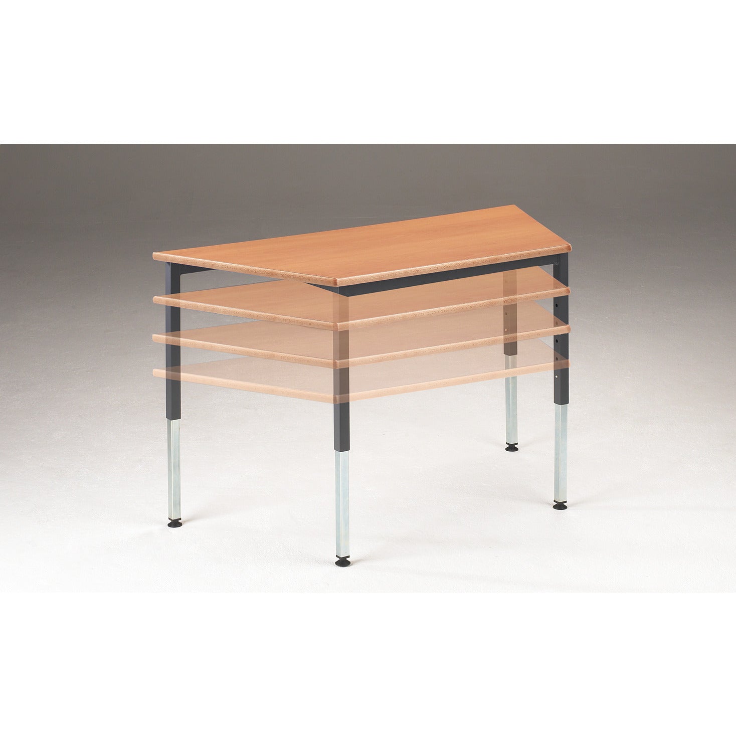 Table Height Adjustable - Light Oak
