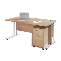Ft 1600Mm Desk-2Drawer Bundle White