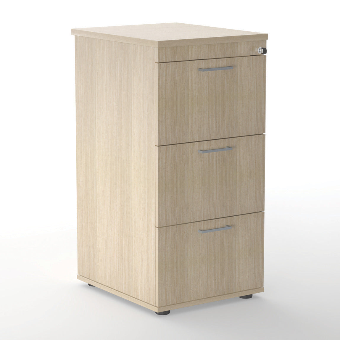 S-Buy Lockable Cab 3 Draw 1020H Beec