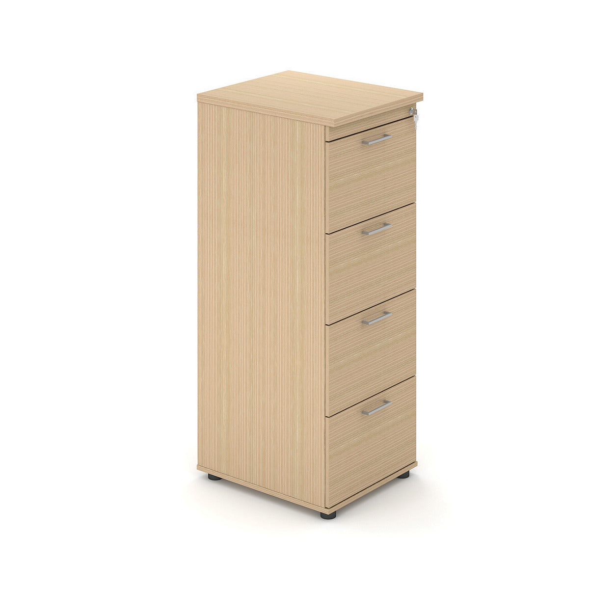 S-Buy Lockable Cab 4 Draw 1320H Oak