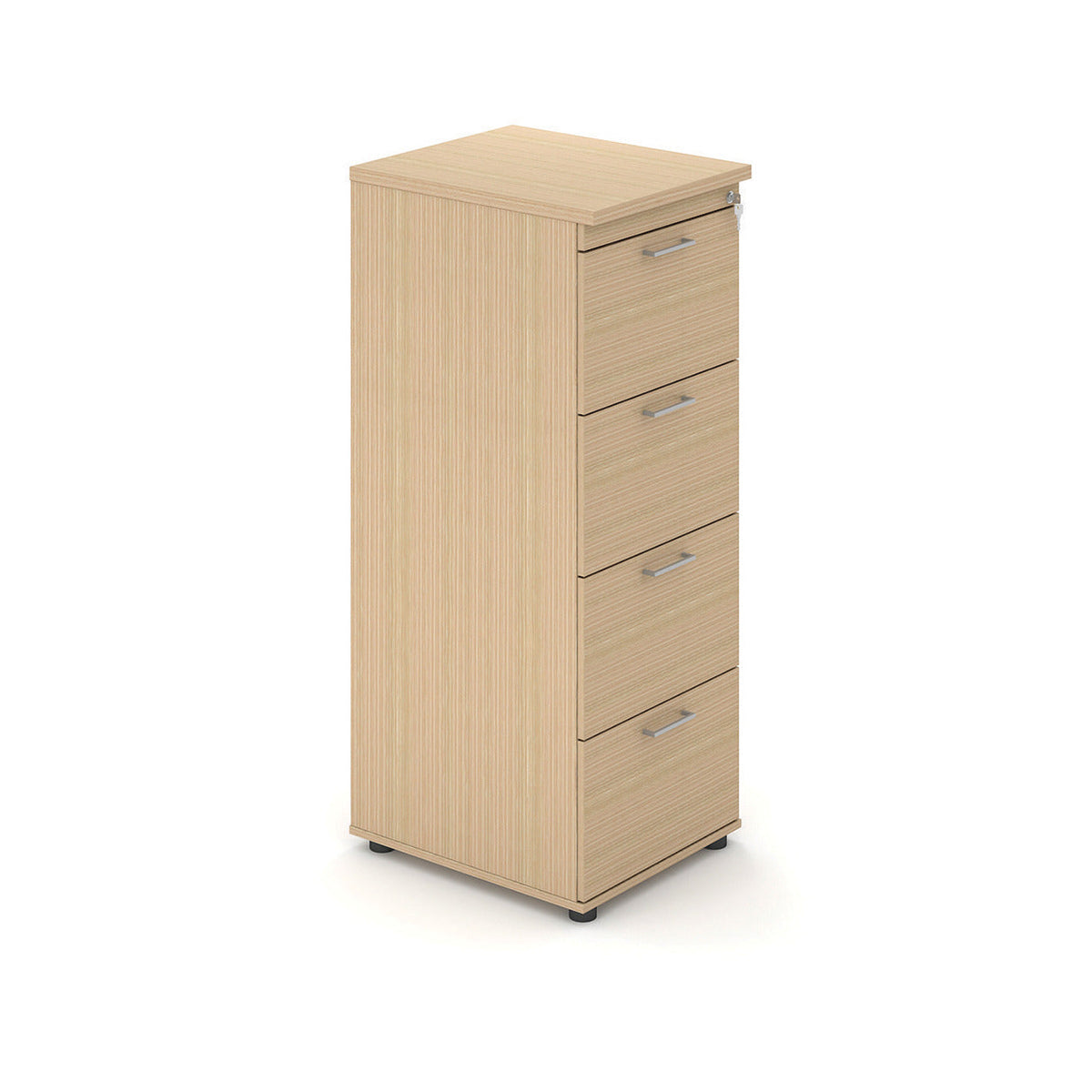 S-Buy Lockable Cab 4 Draw 1320H Oak