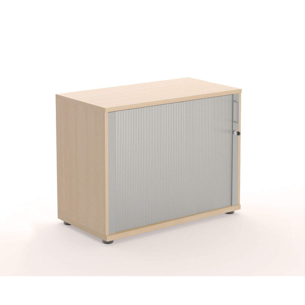 Tambour Cupboard 800Mm 1 Adj Oak
