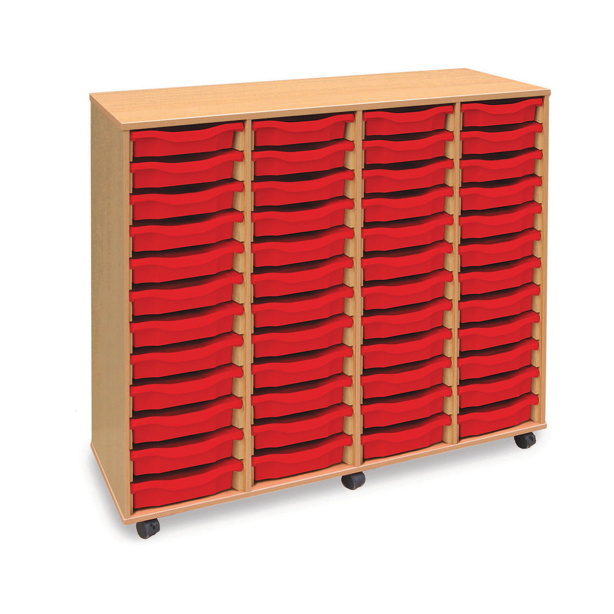 4 Column 48 Shallow Tray Unit Beech