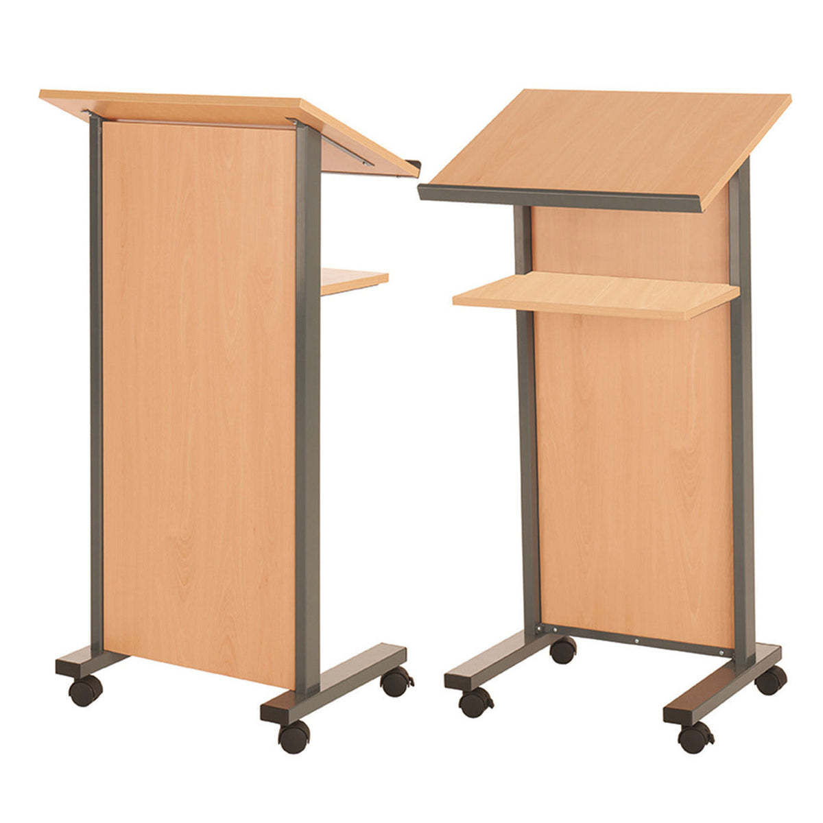 Lectern Panel Front Beech-Dark Grey