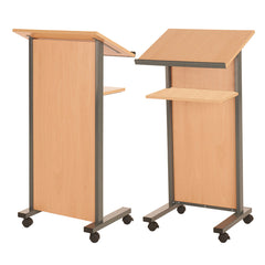 Lectern Panel Front Beech-Dark Grey