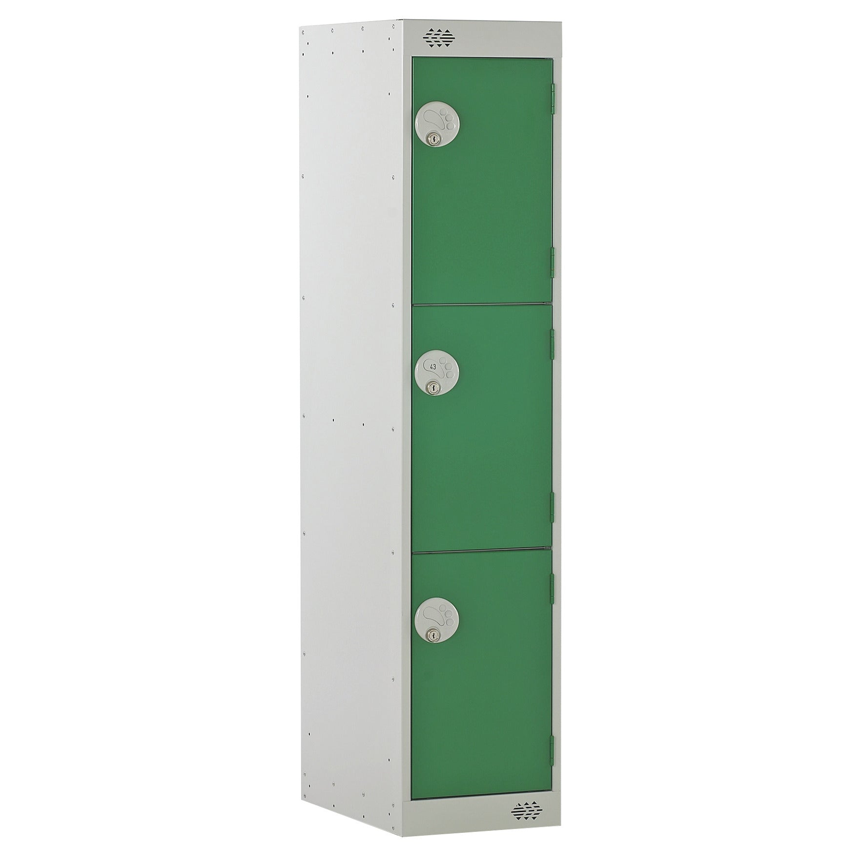 Locker 3 Door Single Bay Blue