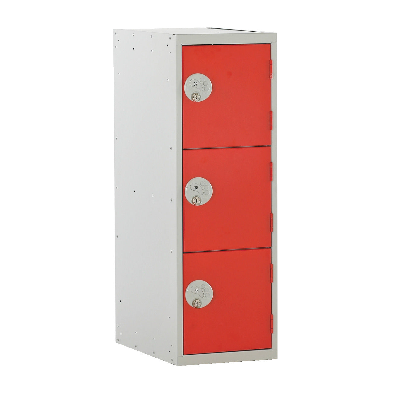 Locker 3 Door Single Bay Red