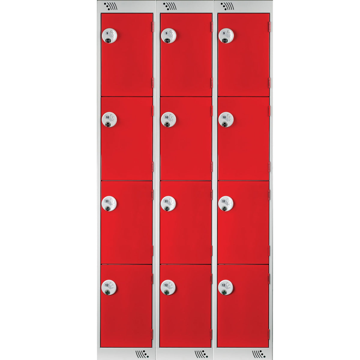 Locker 4Dr-3Nest K-Lock-Red Doors