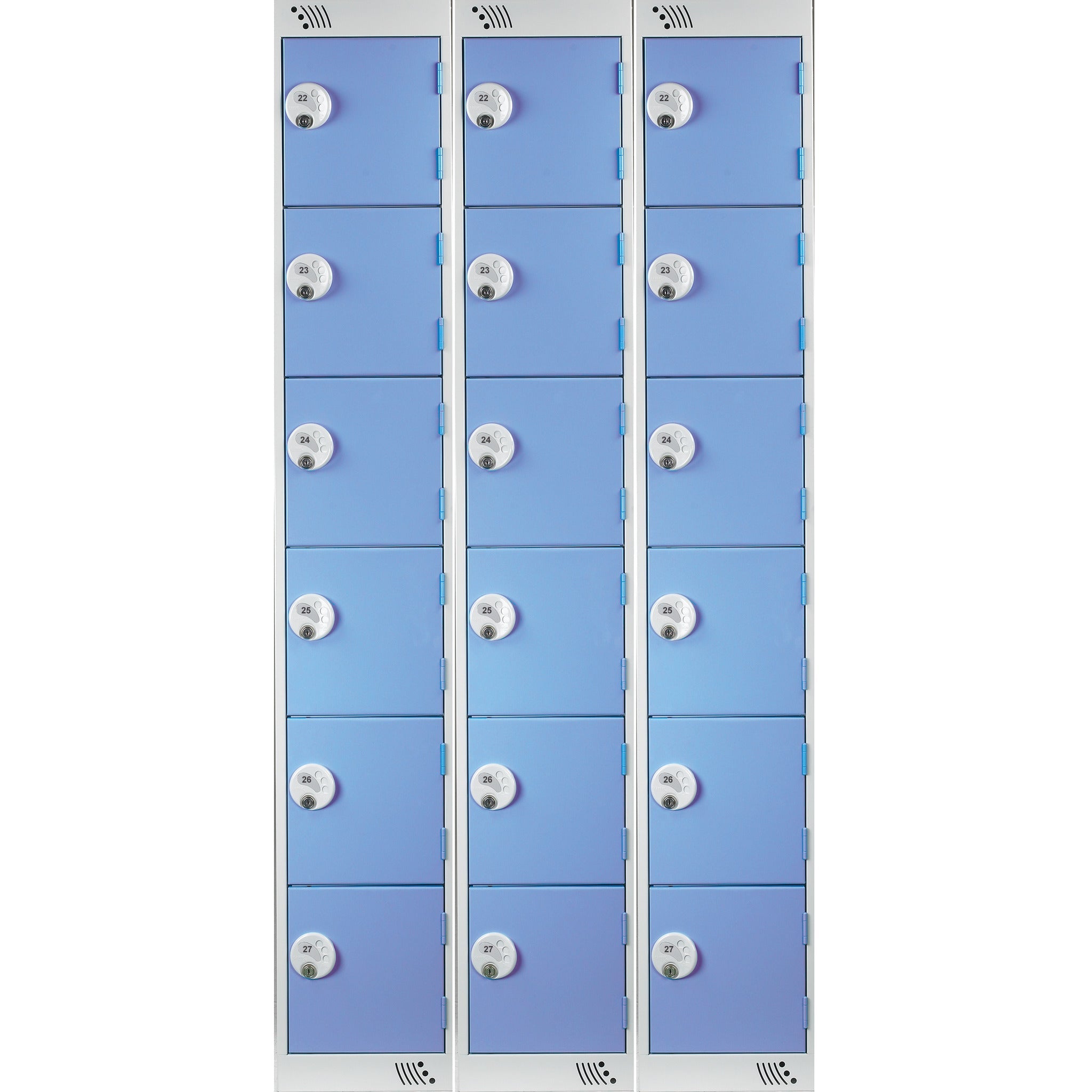 Locker 6Dr-3Nest K-Lock-Blue Doors