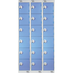 Locker 6Dr-3Nest K-Lock-Blue Doors