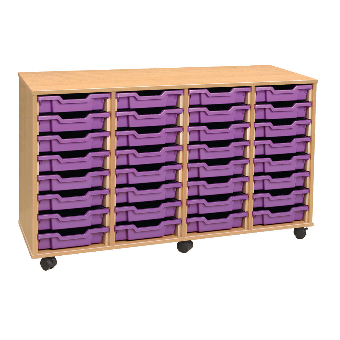 Mobile Storage Unit-32 Trays Beech