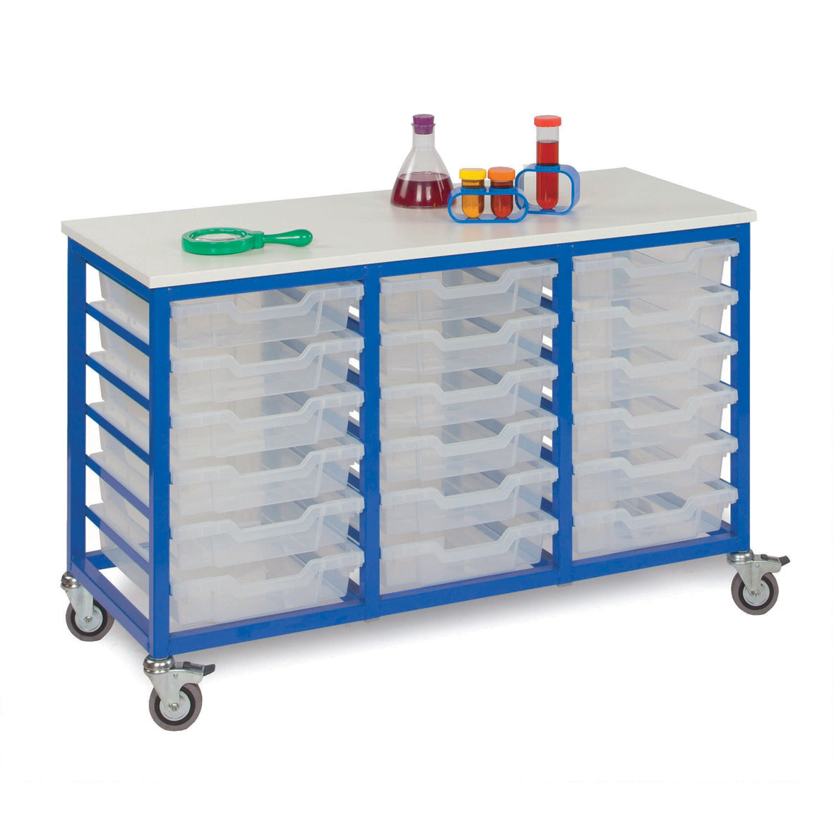 Mobile Tray Unit 18 Tray Cap.Blue