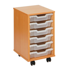 S-Column Mobile Tray Unit Beech