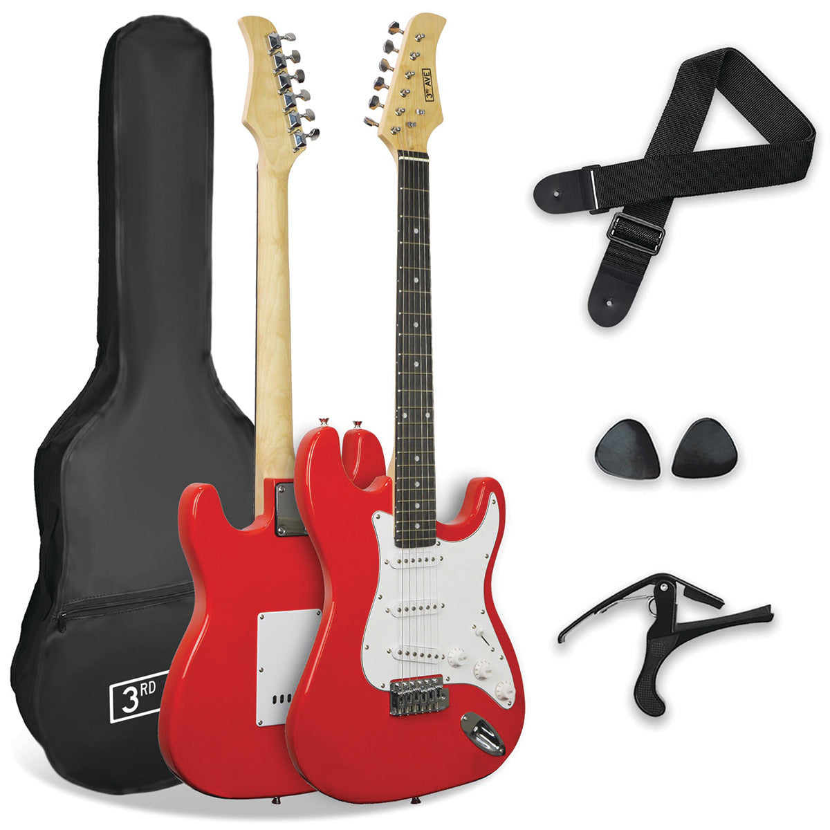 3-4 Size Elec Guitar Bundle Red