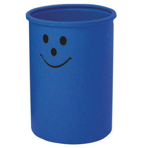 95L Smiley Open Top Blue Litter Bin