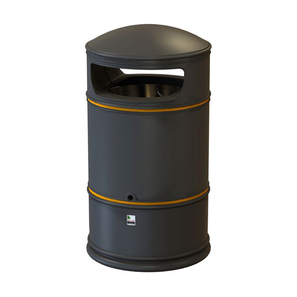 Heritage Round Hooded Bin Black