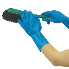 Glove Rubber Med Weight Blue Small