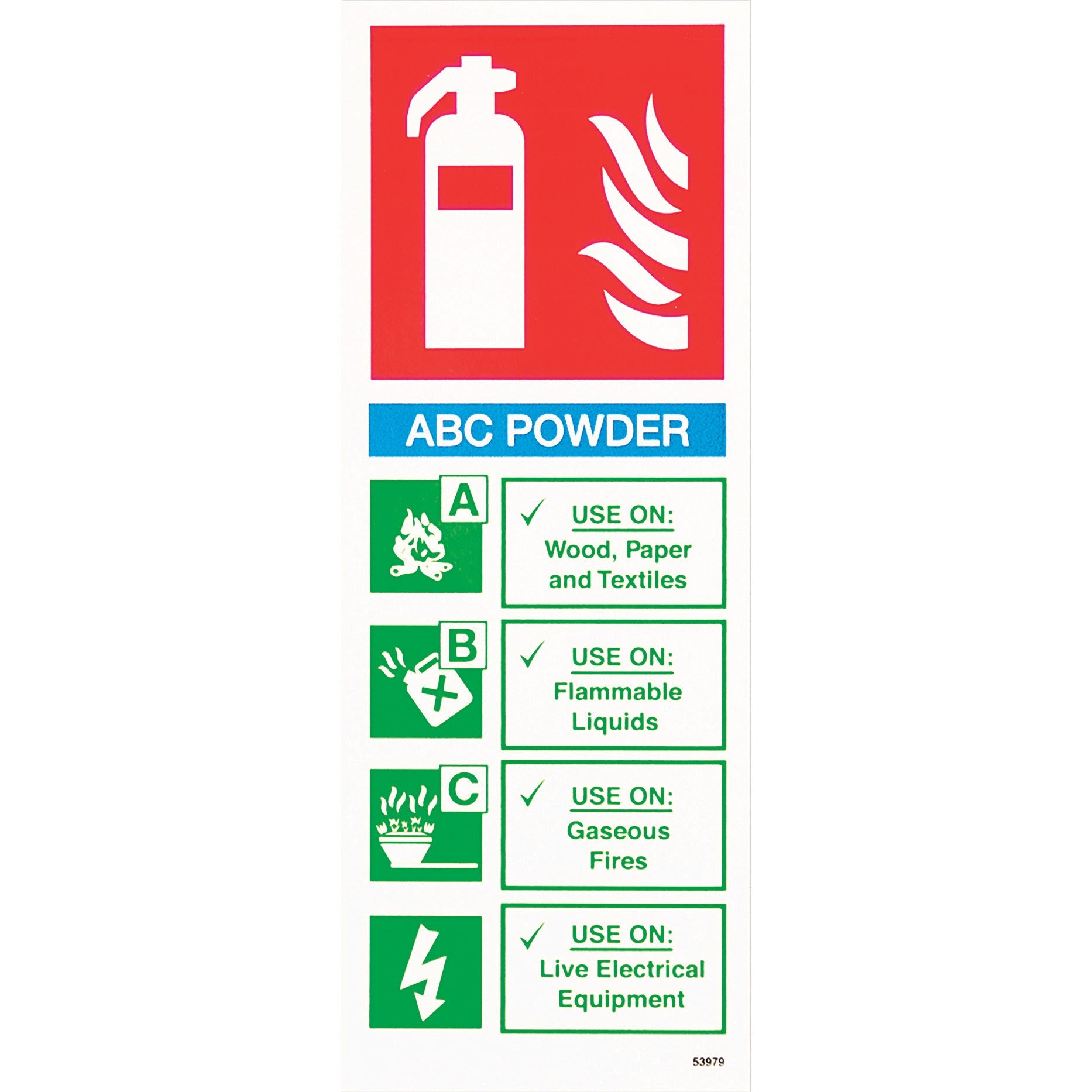 Sign Abc Powder Ext.Sa 75X200Mm