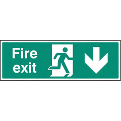 Sign Fire Exit S-A Down Arrow