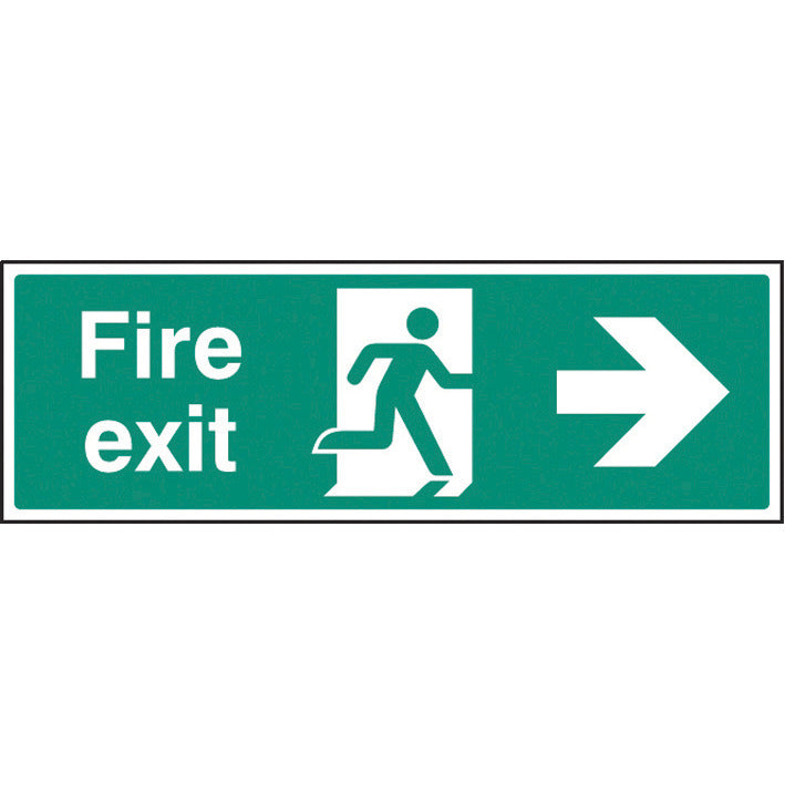 Sign Fire Exit S-A Right Arrow