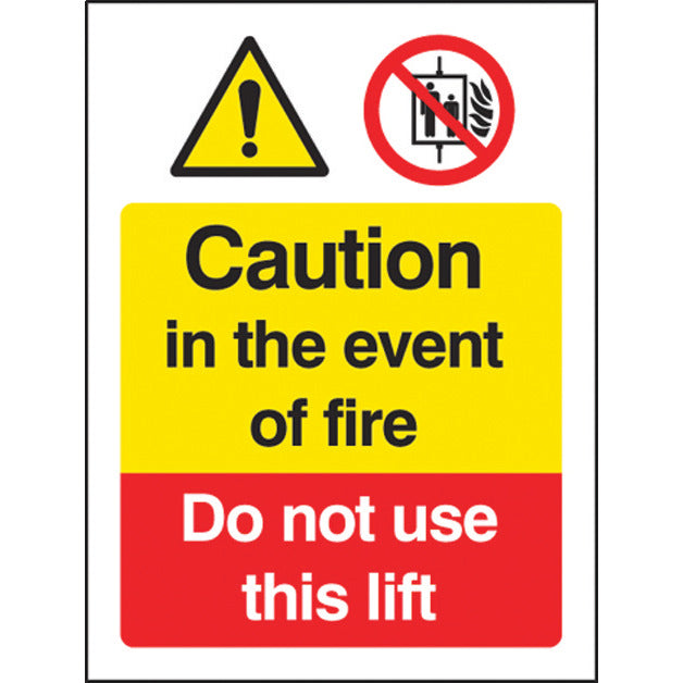 Sign - If Fire Do Not Use Lift S-A