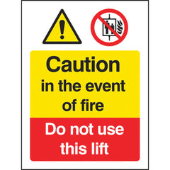 Sign - If Fire Do Not Use Lift S-A