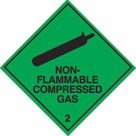 Sign Non Flammable Gas S-A 100X100Mm