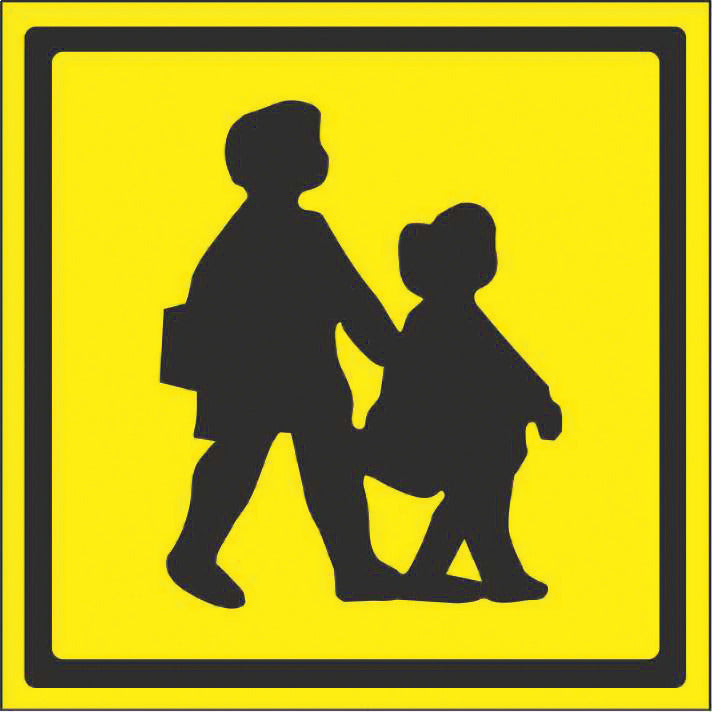 Sign School Bus Rear 400 X 400Mm
