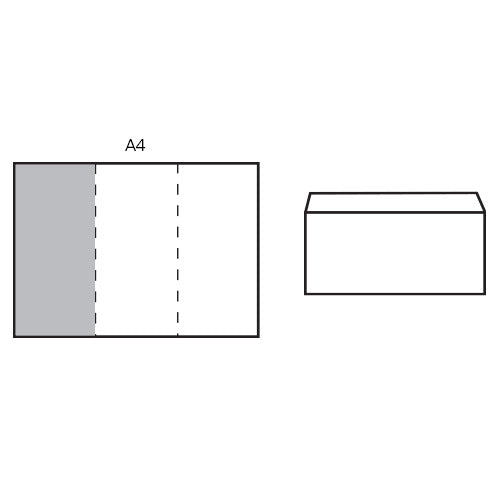 Envelopes P-Sl White Dl 100Gsm Pk500
