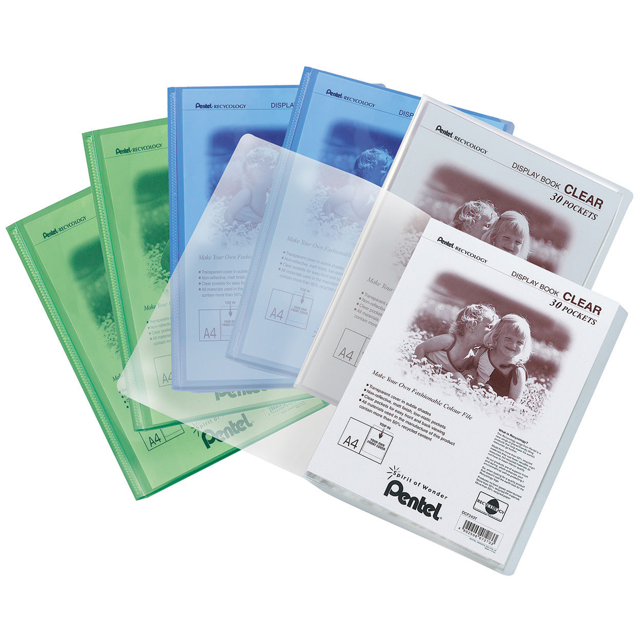 A4 Display Book 30Pkt Trans-Ass Pk6