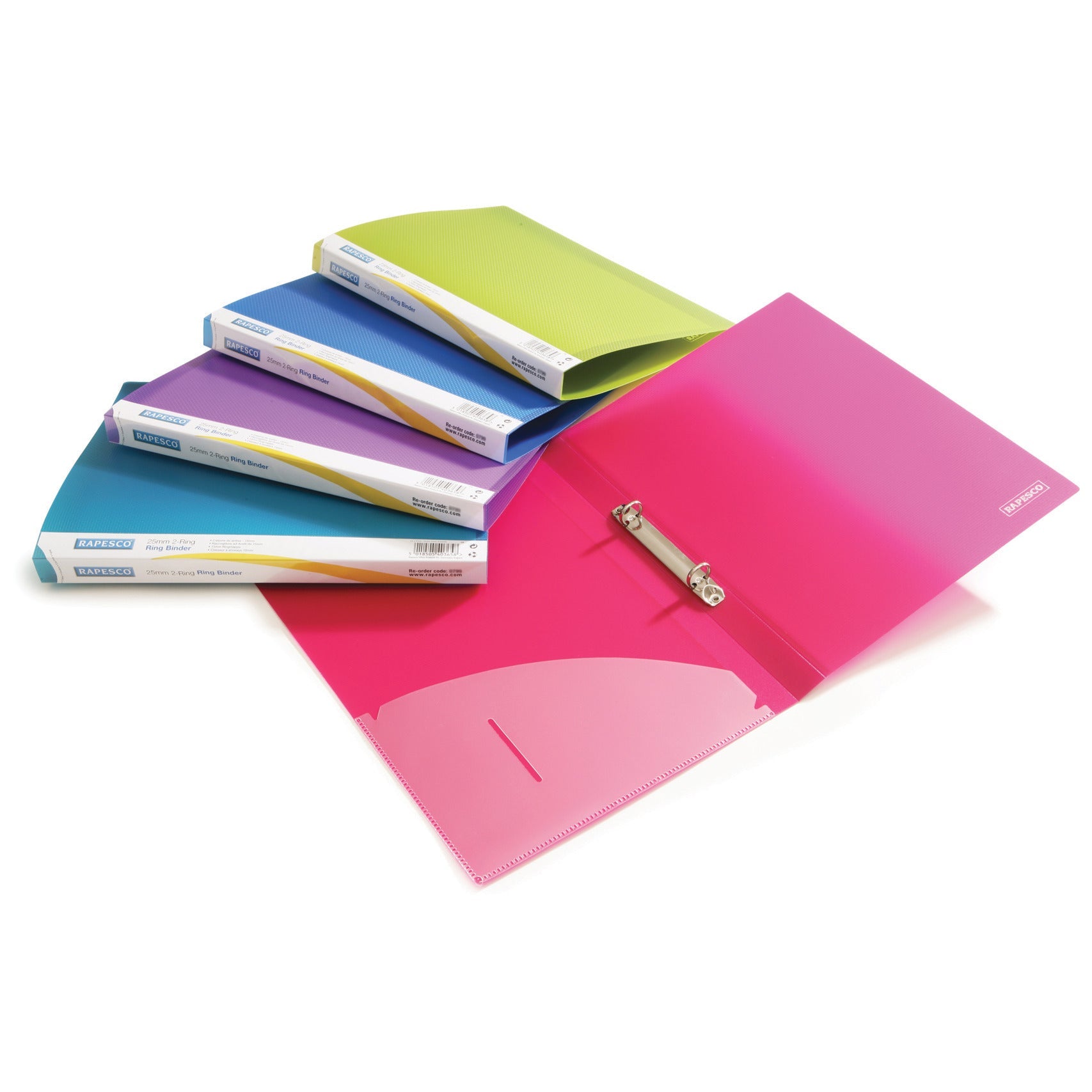 Binder 2 Ring A4 Asst 25Mm Cap X10