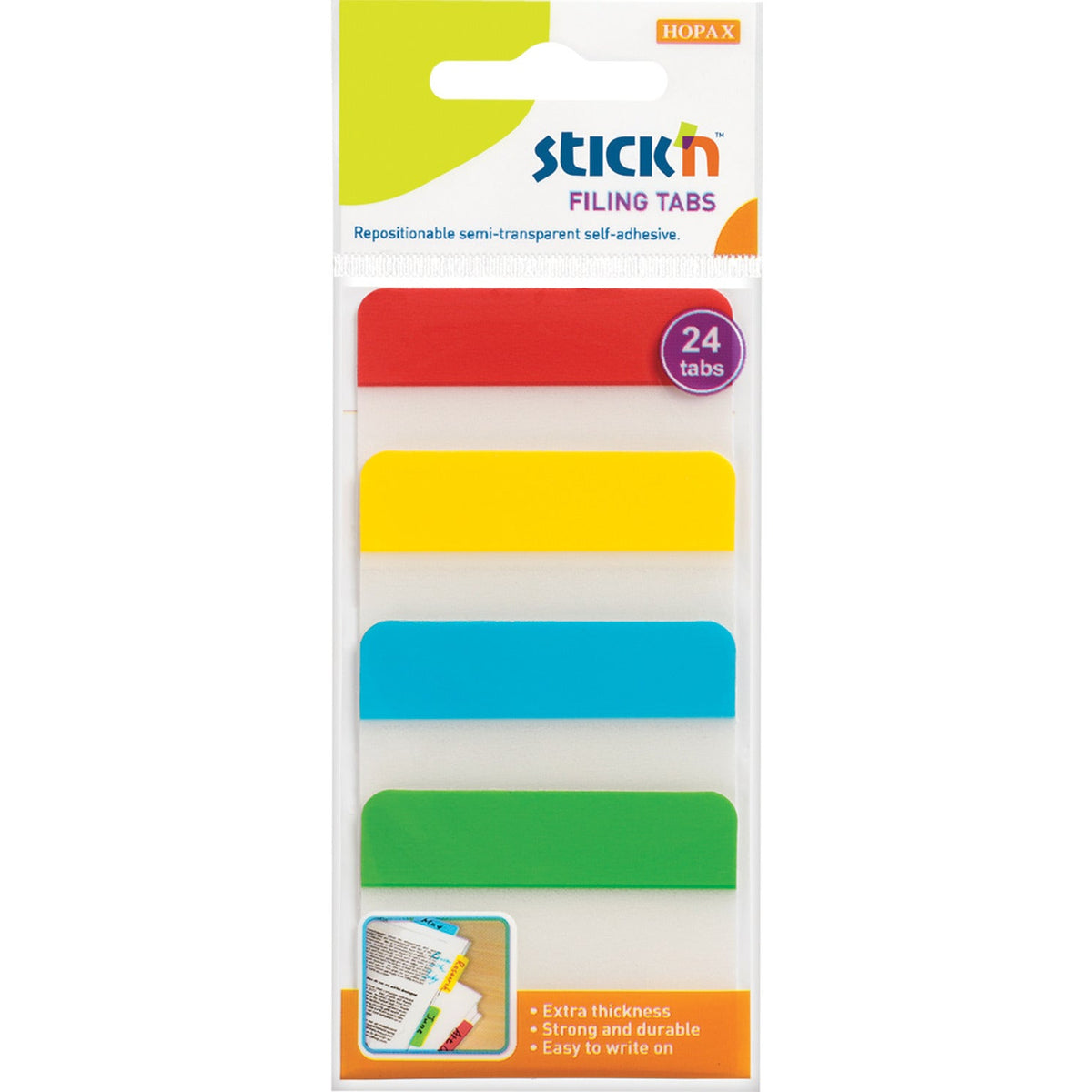 Filing Tabs 38X51Mm Pk24