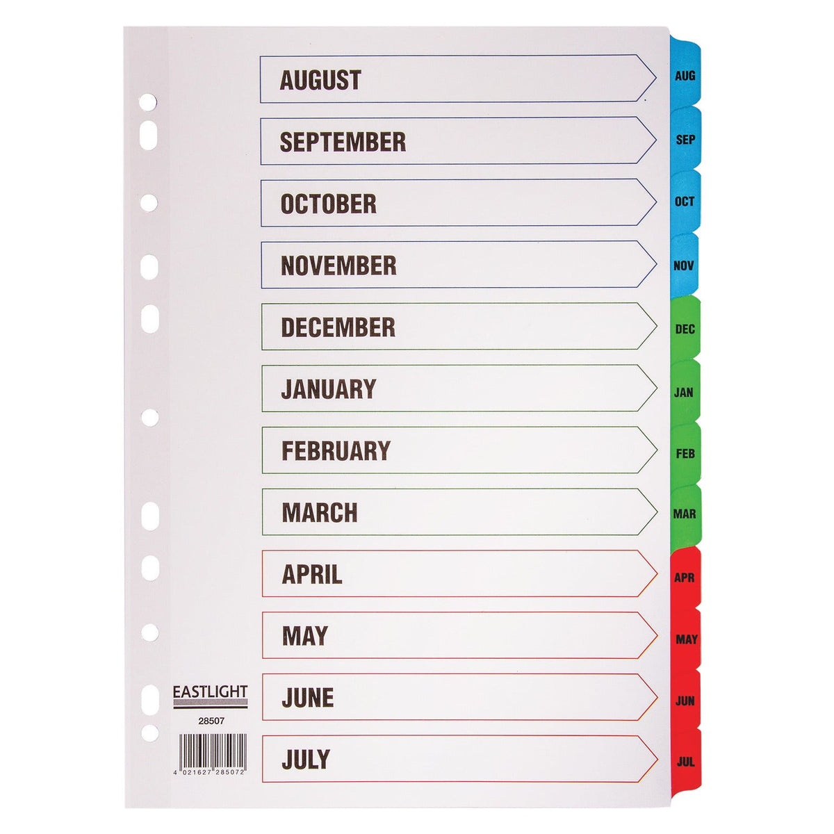 Index Tabs Acad.Year A4 12 Part Set
