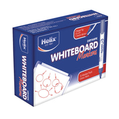 Marker Dry Wipe Helix Chis Blk Pk12