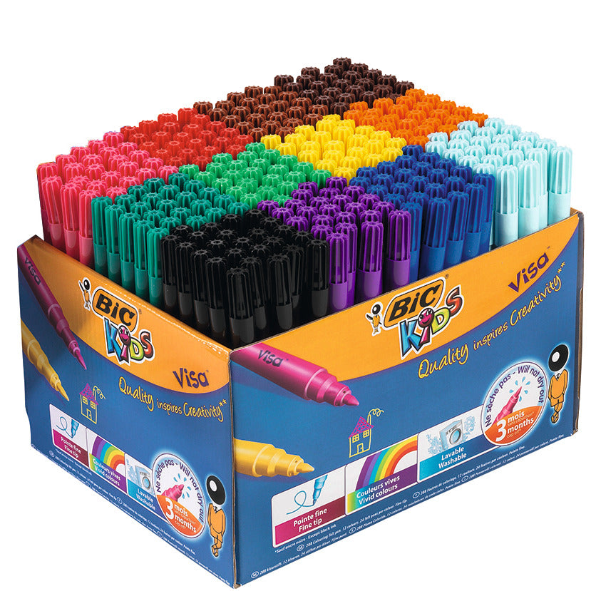 Pen Bic Visa Fibre Tip Fine Pk288