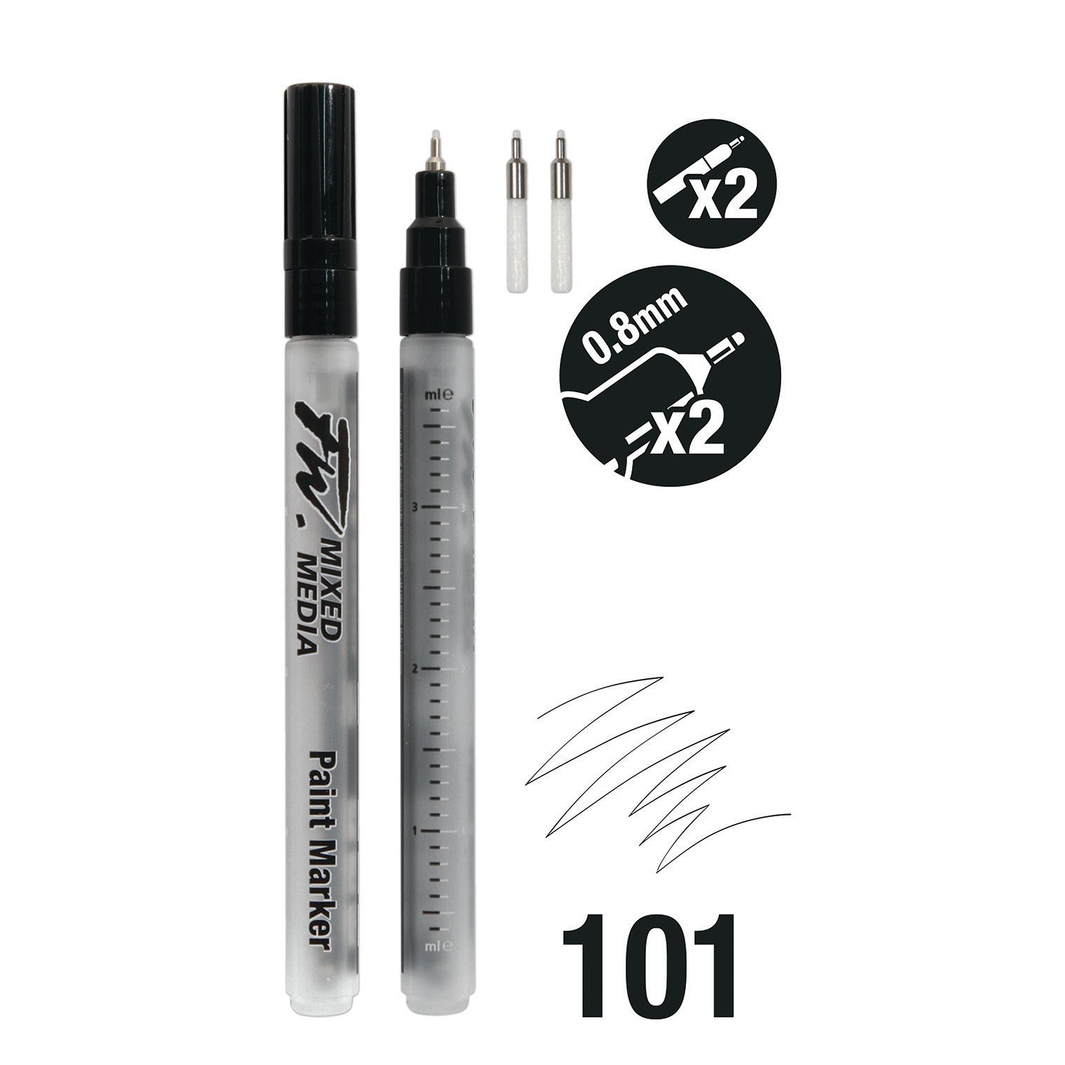 Refillable Fw Mrker 0.8Mm Pk2