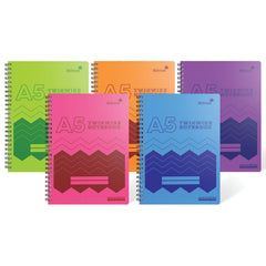 Notebook A5 Polyprop.Asst Cols Pk10
