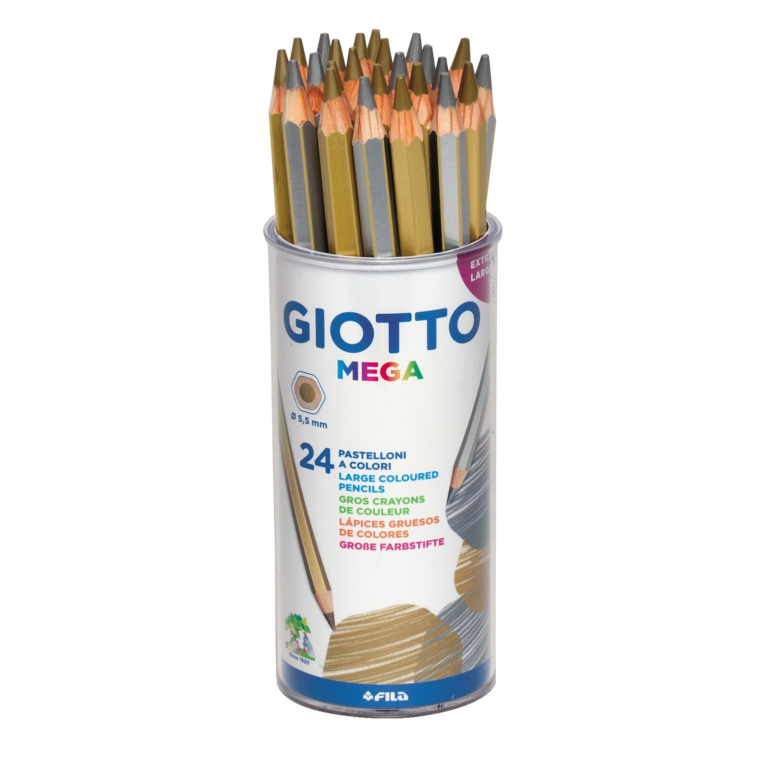 Pencil Giotto Mega Gold-Silver X24