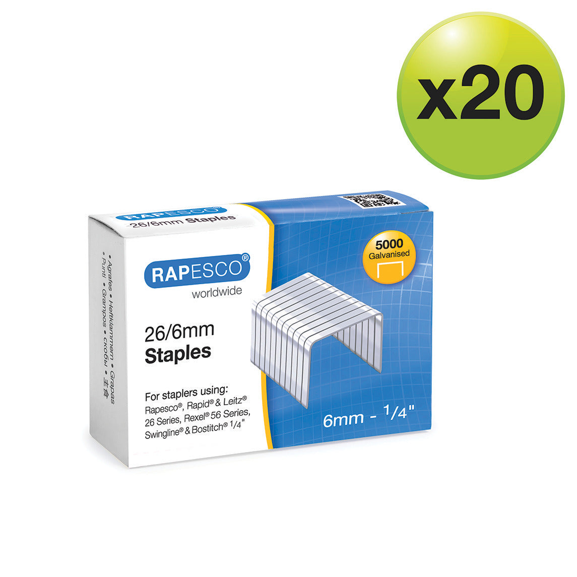 Staples 26-6Mm Outer Boxof 20 Packs