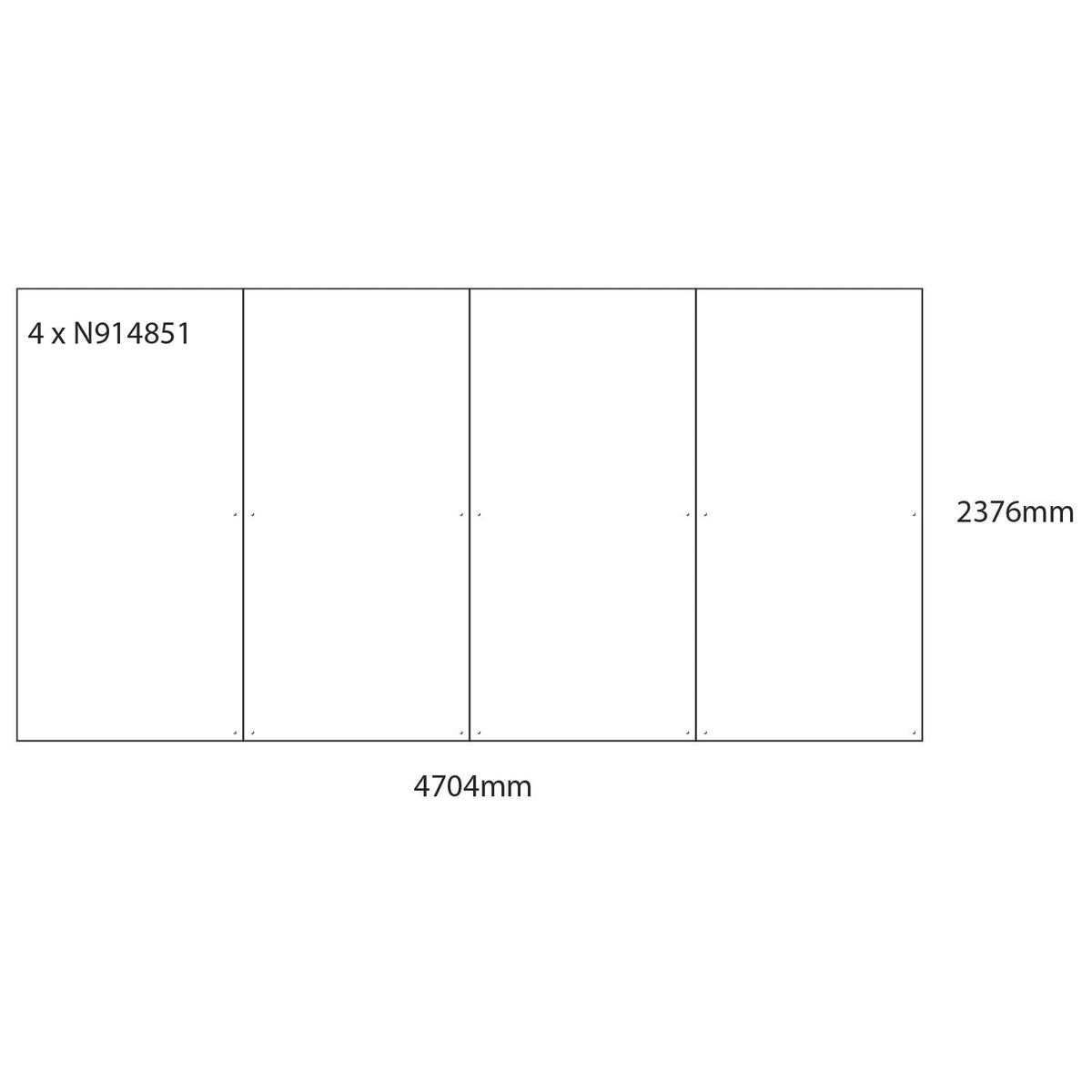 Wboard Wall N-Mag 2376 X 1176Mm Pk4