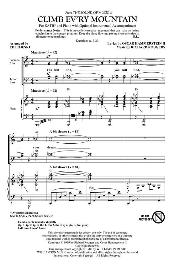 Climb Ev\'ry Mountain - SATB