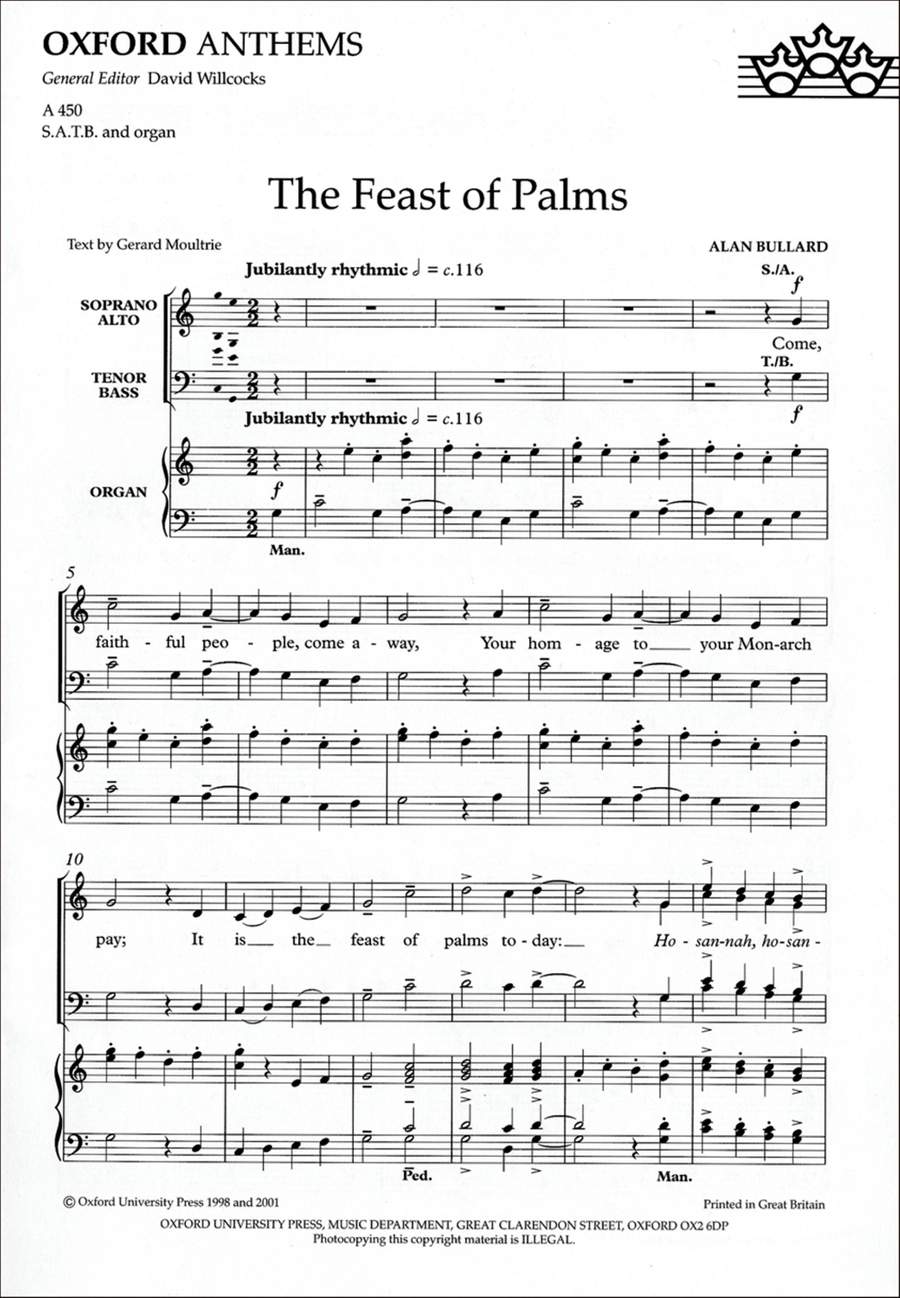 Bullard The Feast of Palms: Vocal score
