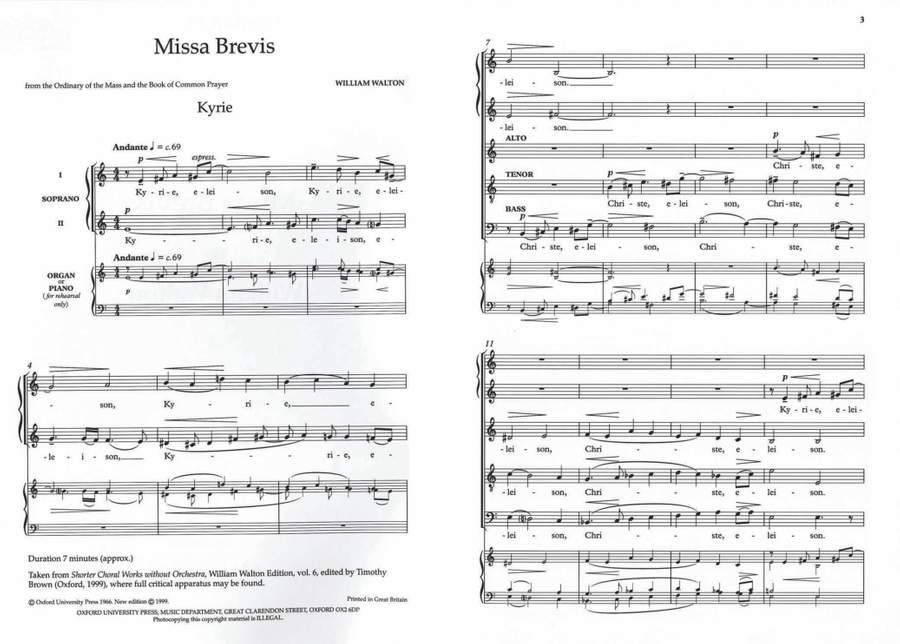 Walton: Missa Brevis