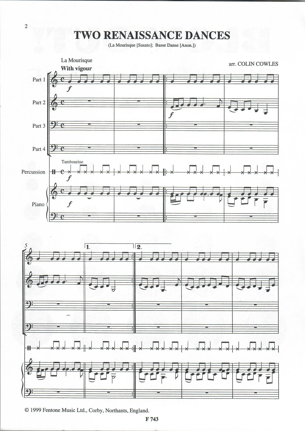 Two Renaissance Dances: Flexible Ensemble