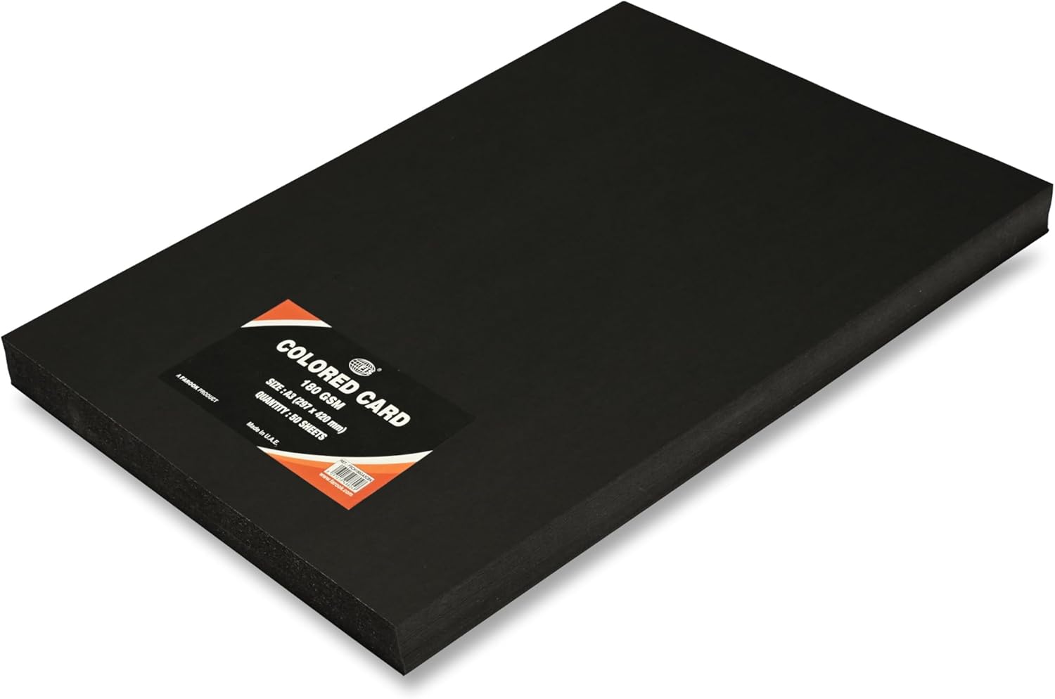 FIS COLOURED CARDS 180GSM A3 (29.7X42CM) - BLACK, 50 Sheets
