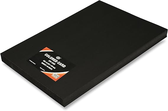 FIS COLOURED CARDS 230GSM A3 (29.7X42CM) - BLACK, 50 Sheets